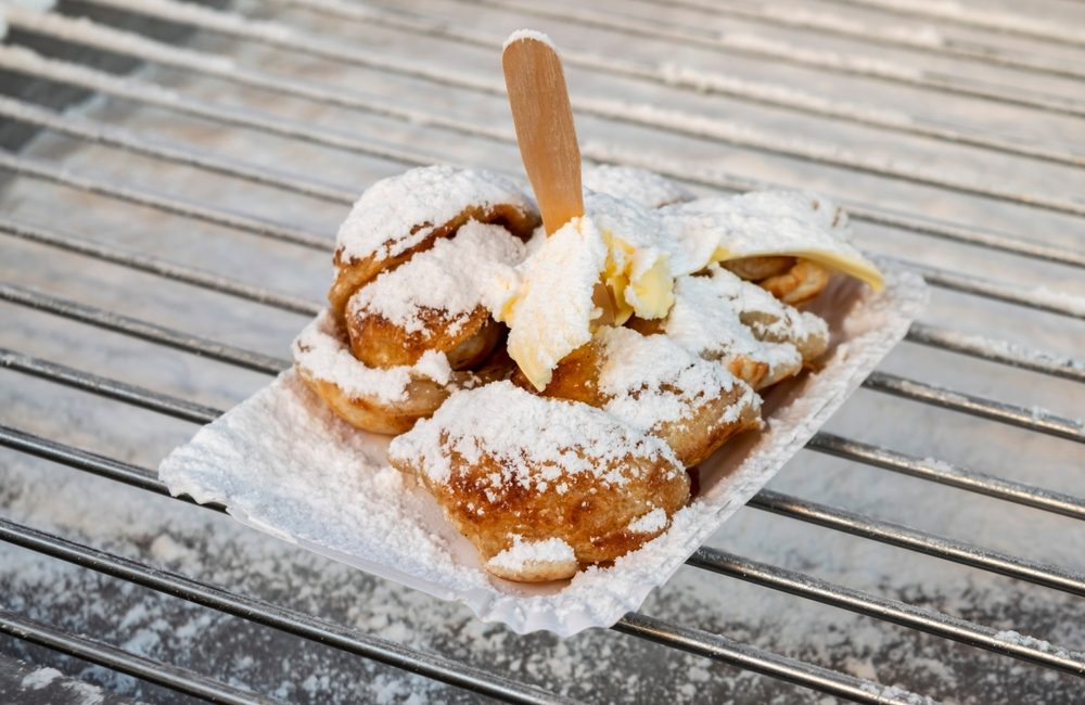 Cooking,Dutch,Traditional,Street,Food,Small,Pancakes,Poffertjes,At,The