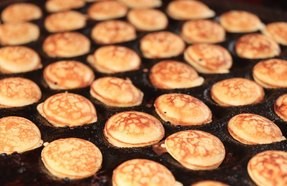 Poffertjes,,Dutch,Small,,Fluffy,Pancakes,,Made,On,Hot,Cast,Iron